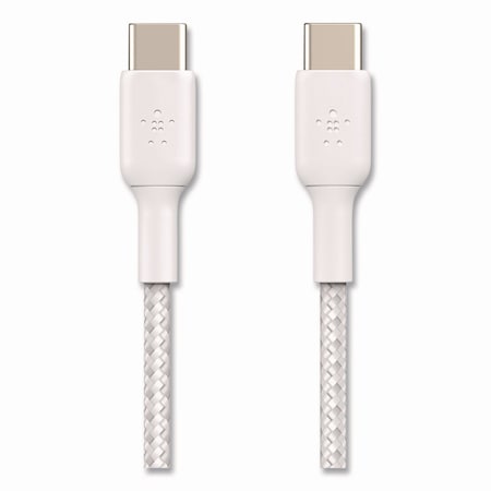 Belkin BOOST CHARGE Braided USB-C to USB-C Cable, 3.3 ft, White CAB004BT1MWH