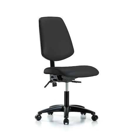 Blue Ridge Ergonomics Desk Chair No Arms, 18" to 23" Height, Vinyl, Black BR-VDHCH-MB-RG-T1-A0-RC-8540