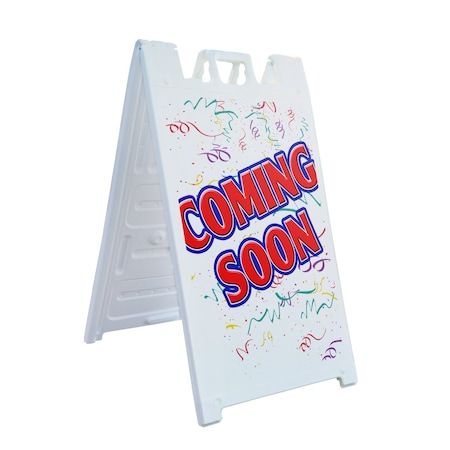 Signmission Coming Soon, A-Frame & 2 Sign Inserts, Heavy-Duty Plastic Frame SBHD-C-2436-Coming Soon