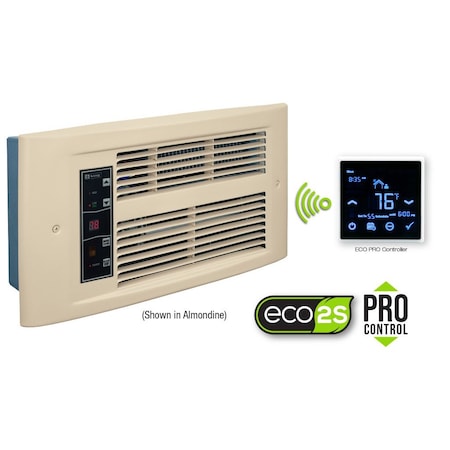 King Electric PX ECO2S WALL HEATER, 240V 1750W, WITH ECO PRO 7-DAY PROGRAMMABLE CONTROLLER, ALMONDINE PX2417-ECO2S-PRO-AD