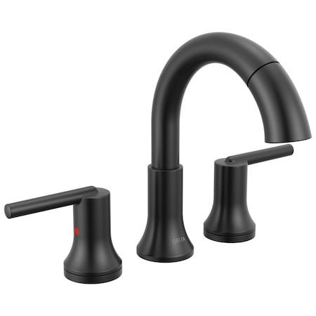 Delta Trinsic Two Handle Widespread Pull Down Bathroom Faucet In Matte Black 3559-BLPD-DST