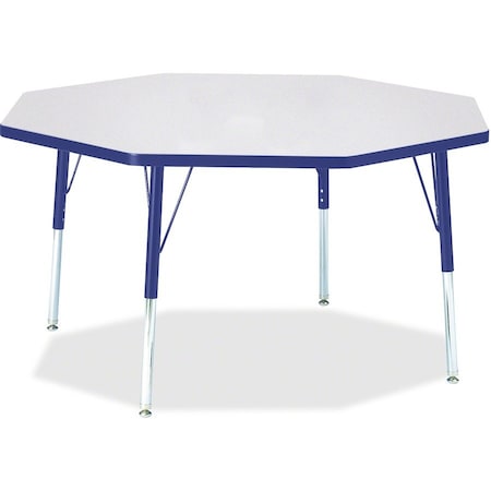 Jonti-Craft Berries Octagon Activity Table, 48 in. x 48 in., E-height, Freckled Gray/Blue/Gray 6428JCE003