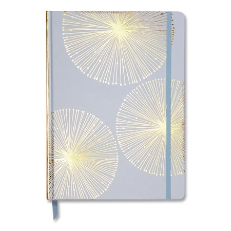 Designworks Ink Hardcover Journal, Organics Dandelion Artwork, Narrow Rule, Sky Blue/Gold Cover, (100) 10 x 7 Sheets JD80-1019