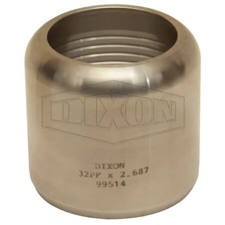 Dixon Internal Expansion Sanitary Flow Chief Ferrule, 2 ID x 2-56/64 to 2-59/64 OD in Nominal, 2-11/16 in 32PFX2.937