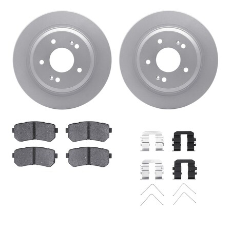 Dynamic Friction Co DFC GEOSPEC Coated Rotors with 5000 Brake Pads - Ceramic and Hardware 4512-03196