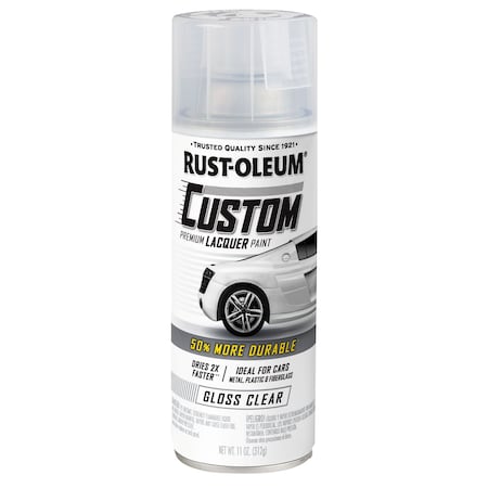 Rust-Oleum Automotive Premium Custom Lacquer Spray Paint, Gloss Clear, 11 oz. 323383