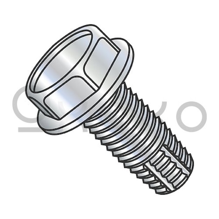 Oxoxo 1/4-20X1 Unslotted Indented Hex Washer Thread Cutting Screw Type F Fully Thread Zinc Bake, 2500PK 163125
