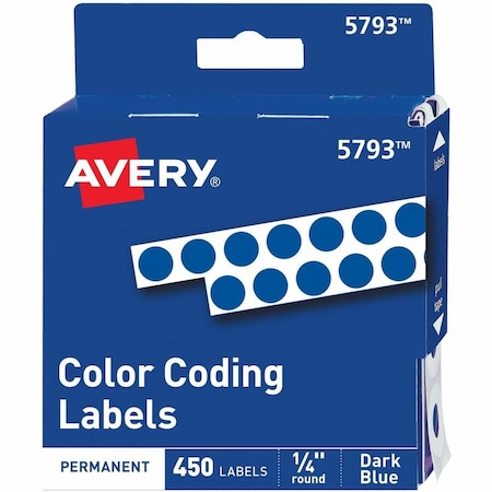 Avery 0.25 in. H X 1/4 in. W Round Blue Color Coding Label 450 pk 05793
