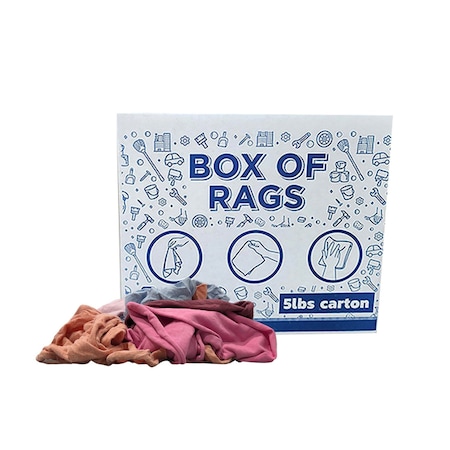 Supremeplus New Color Knit T-Shirt Cleaning Rags, 5 lbs. Box SP-4605