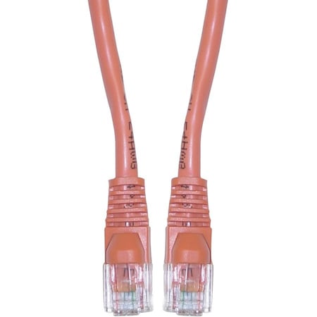 Cable Wholesale Cat6 Orange Copper Ethernet Patch Cable, Snagless/Molded Boot, POE Compliant, 1 foot 10X8-03101