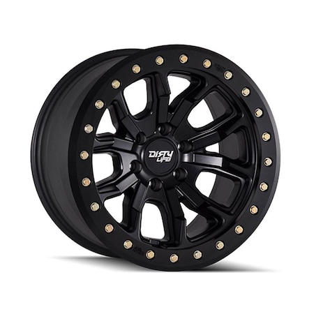Perfectpitch DT-1 Matte Black Beadlock Wheels - 17 x 9 in. PE1604522