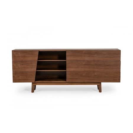 Homeroots Vintage Style Walnut Veneer Six Drawer Dresser 473107