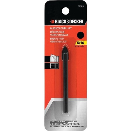 Black & Decker Drill Bit, 516 in Dia, 3 in OAL, 516 in Dia Shank 16903