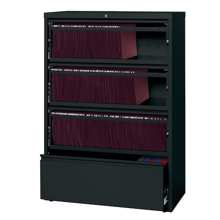 Hirsh 36" W 5 Drawer File Cabinet, Black, Letter 17899