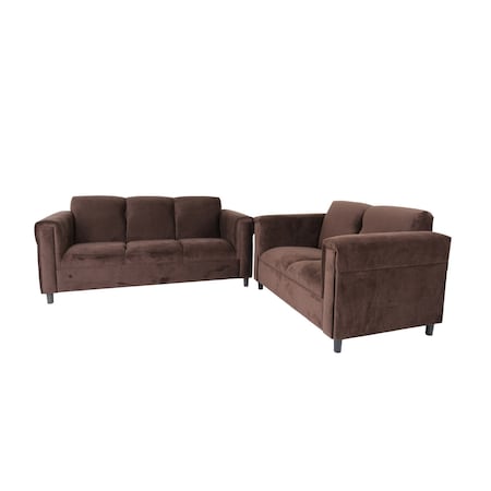 Homeroots Two Piece Dark Brown Five Person Seating Set 530494