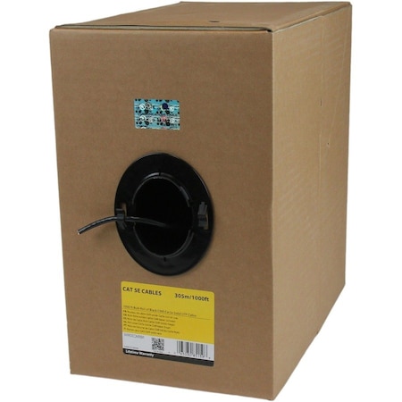 Startech.Com Bulk Cat 5e Ethernet Cable - 1000 ft. 304, 8m - Solid - CMR-Rated - Black - TAA Compliant WIR5ECMRBK