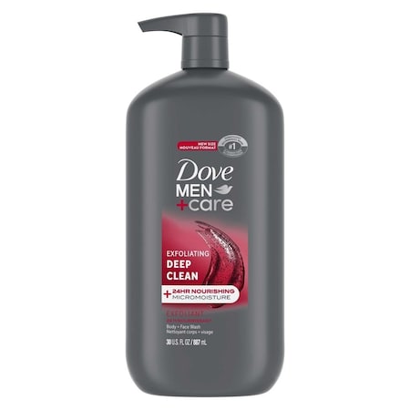 Dove Men+Care Exfoliating Deep Clean Body and Face Wash, 30 Ounce, 4PK 64408092