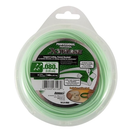 Arnold Xtreme Professional Trimmer Line, 008 in Dia, 140 ft L, Monofilament WLX-H80