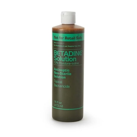 Betadine Skin Prep Solution 10% Strength Povidone-Iodine, NonSterile, 16oz Bottle, 12PK 1257421_CS