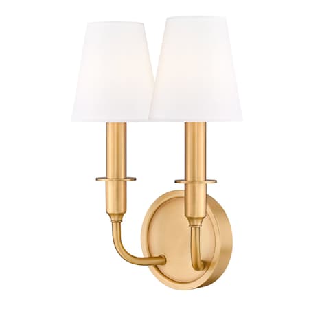Z-Lite Tova Rubbed Brass 2 Light Wall Sconce 3049-2S-RB