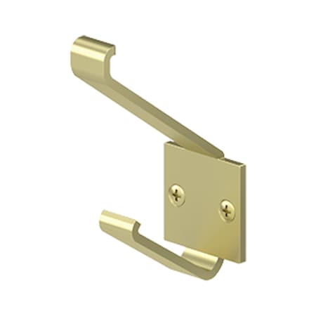 Deltana Double Modern Hook Bright Brass MH12U3
