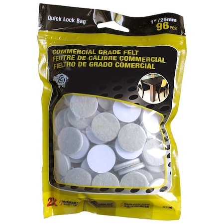 Shepherd Hardware Protective Pad, Felt, Beige, 1 in Dia, Round 6709