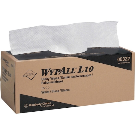 Wypall WypAll General Clean L10 Light Cleaning Towels (05322), Limited Use, 1-PLY, Pop-Up Box, White, PK18 05322