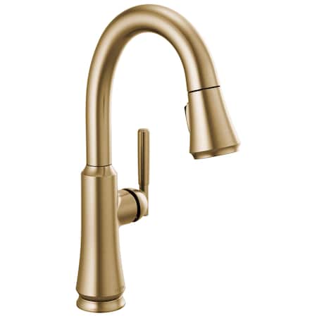 Delta Coranto Single Handle Pull-Down Bar/Prep Faucet In Champagne Bronze 9979-CZ-DST