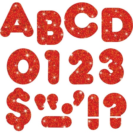 Trend Enterprises Red Sparkle 4" Casual Uppercase Ready Letters®, PK213 T1614
