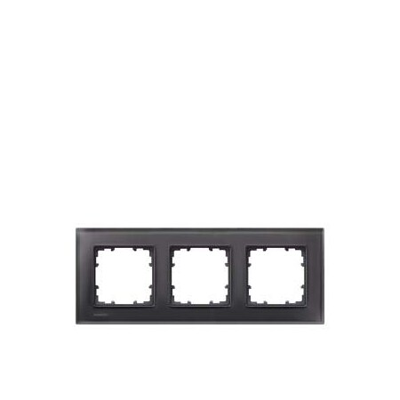 Siemens DELTA miro glass Frame 3-fold Authentic material black glass 232x 90 mm 5TG1203-2