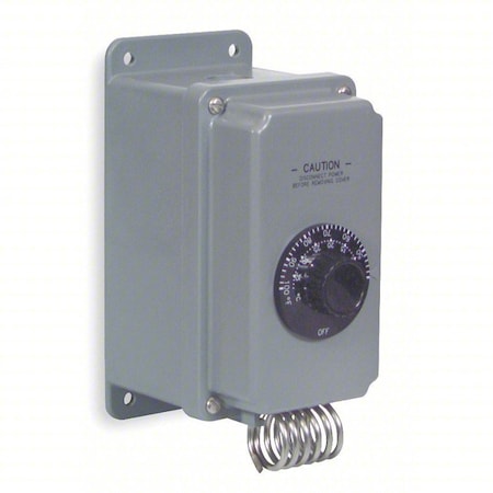 Qmark Line Voltage Mechanical Thermostat, Heat Only, 40 to 110F, 120 to 480V AC, 1H WT12