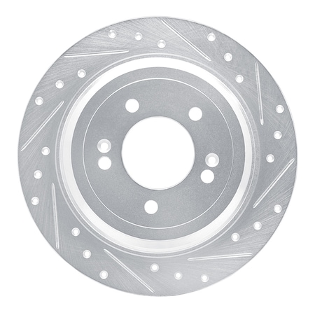 Dynamic Friction Co DFC Brake Rotor - Drilled and Slotted - Silver 631-21042R