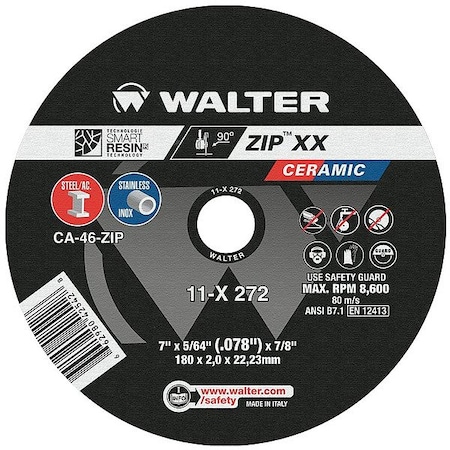 Walter Flap Discs, 7" dia., PK10 06A707