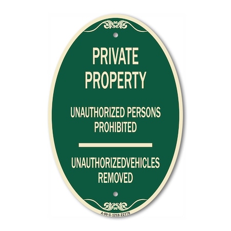 Signmission Unauthorized Persons Prohibited Unauthorized , 12 In X 18 In Architectural, Heavy Gauge Aluminum A-OV-G-1218-22778