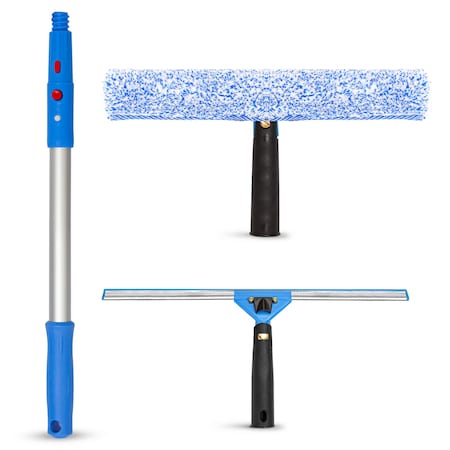 Gritt Commercial Pro Window Washing Kit with with 18 Squeegee, 18 Washer and 20 Pole GRI138-18