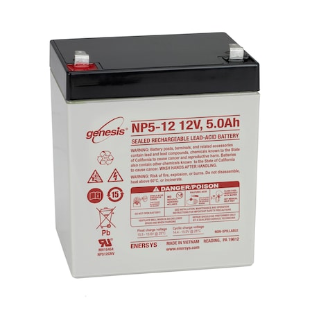 Enersys Genesis 12V 4Ah F1 Sealed Lead Acid Battery NP5-12