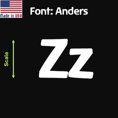 Aacc Self-Adhesive Vinyl Letter: z, Scale: 5 in. Color: White Font: Anders by, 8PK AACC-Anders-lz-White-I5x8