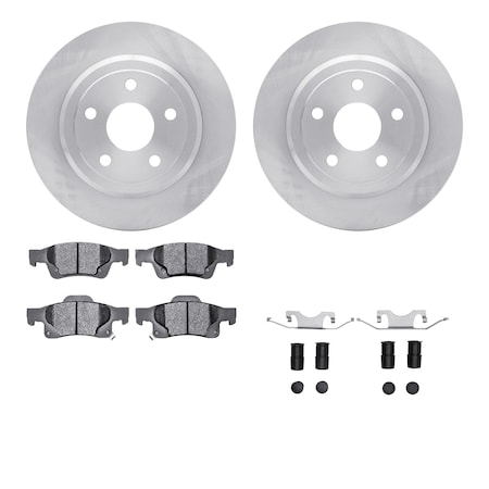 Dynamic Friction Co DFC Brake Rotor with 5000 Brake Pads and Hardware Kit 6512-42058