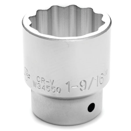 Performance Tool 3/4 in. Dr. 1-9/16 in. 12pt Socket, Reduced Fastener Rounding, CrV W34550