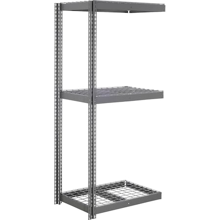 Global Industrial 3 Shelf, Heavy Duty Boltless Shelving Add On, 36"W x 12"D x 96"H, Wire Deck B3164657