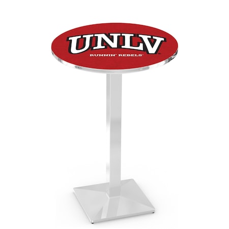 Holland Bar Stool Co 42" Chrome UNLV Pub Table, 36" dia. Top L217C4236UNevLV