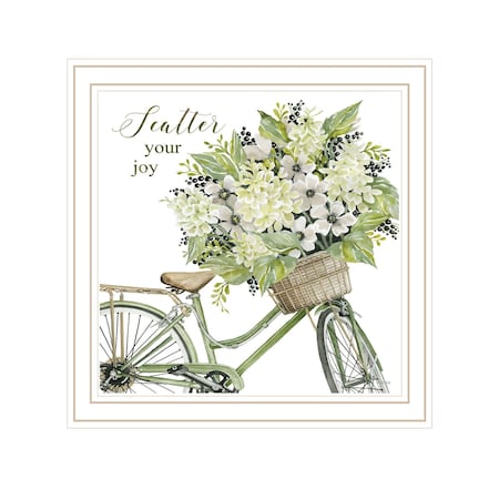 Homeroots SCATTER YOUR JOY WITH FLOWERS White Framed Print Wall Art 529737