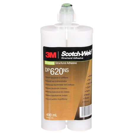 3M Epoxy Adhesive, DP620NS Series, Brown, Dual-Cartridge, 1:01 Mix Ratio, 4 hr Functional Cure DP620NS