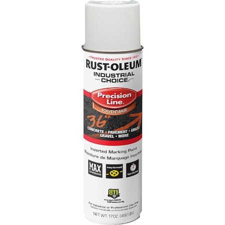 Rust-Oleum Precision Line Marking Paint, Inverted, White, 20 oz 203030V