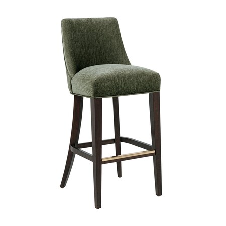 Manhattan Comfort Beever Chenille Wood Upholstered Barstool in Forest Green BS027-GR