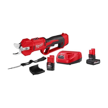 Milwaukee Tool Pruning Shears, Steel 1 1/4 in L Blade, Battery Included 2534-21, 48-11-2450