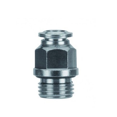 Usa Industrials Push to Connect Tube Fitting, Nickel Plated Brass w/ Metal Release Ring, Male Straight, 4mm Tube ZUSA-TF-PTC-NPBR-563