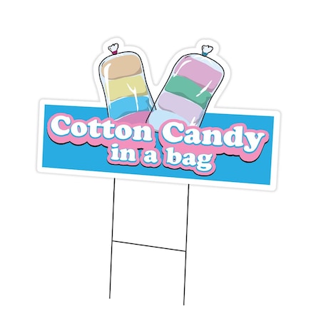 Signmission Cotton Candy In A Bag Die Cut Yard & Stake outdoor plastic window, 1216-Cotton Candy In A Bag C-DC-1216-DS-Cotton Candy In A Bag19