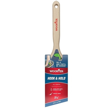 Wooster Hook and Hold Trim Paint Brush, 2-1/2 in W, Soft Angle Brush, 2-5/8 in L Bristle, Polyester Bristle 5301-2 1/2