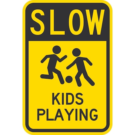 Lyle Kids Playing, 12x18, Non-Reflective, Yellow G-4775-NA_12x18